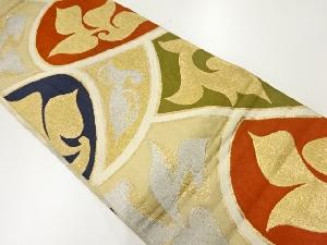 アンティーク　抽象葉模様織出し袋帯（材料）